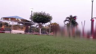 young woman fucked after doing aerobics in the park, part 1 - 3 image