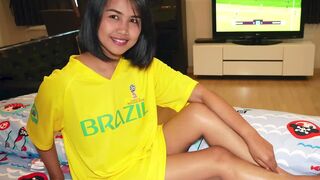 World Cup jersey Thai teen amateur homemade blowjob and cowgirl fucking - 1 image