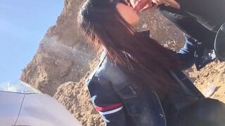 Asian gf BJ & Quickie Outdoors - 1 image