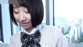 A cute 18 year old Japanese beauty. She has creampie sex and blowjob in her uniform. Uncensored - 2 image