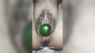 Pakistani Mature Housewife Taking Two Cucumbers In Her Tight Ass Hole & Wide Pussy - 13 image