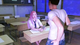 Beauty Student Enjoin Night Party First Time - 3D Animation V519 - 2 image