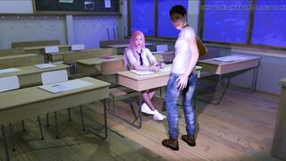 Beauty Student Enjoin Night Party First Time - 3D Animation V519 - 6 image