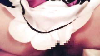 Amateur Gonzo - I had a saffle who cosplayed as a maid (Rem) give me a, and after letting me go with, vaginal shot sex - 12 image