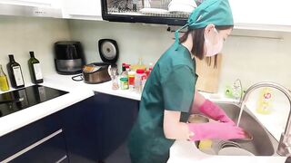 The nurse lady is inserted into her body from behind by the doctor and cums inside the ass - 2 image