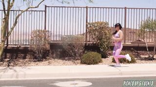 Tiny Asian Jogger Lulu Chu gets Picked Up and Fucked by a Stranger