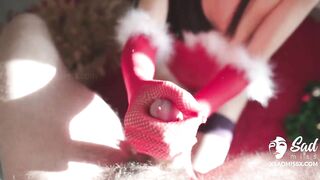 SadMiss, the scorching Asian gal in a snow maid cosplay, gives a hand job to her acquaintance for the fresh year -