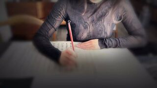 Hollow bare chest writing brush characters, Asian Chinese characters, Chinese sexy woman - 1 image