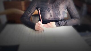 Hollow bare chest writing brush characters, Asian Chinese characters, Chinese sexy woman