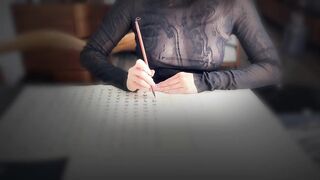 Hollow bare chest writing brush characters, Asian Chinese characters, Chinese sexy woman - 15 image