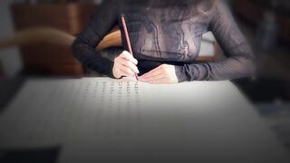 Hollow bare chest writing brush characters, Asian Chinese characters, Chinese sexy woman - 6 image