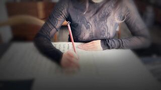 Hollow bare chest writing brush characters, Asian Chinese characters, Chinese sexy woman - 7 image