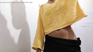 Hot girl friend masturbation on new home