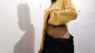 Hot girl friend masturbation on new home