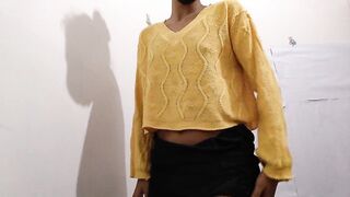 Hot girl friend masturbation on new home