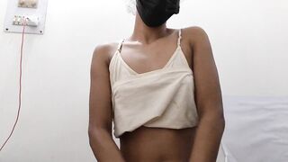 Part 2 - School teen shows off a beautiful body, narrow pussy and small tits are very nice