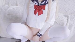 Coming home from school and not knowing what to do, fuck your own vagina with a dildo - 1 image