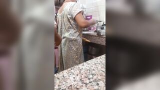 Hot sexy Kitu Bhabhi was left in the kitchen by her lover.