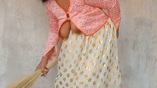 Lovely A Hot step sis cleaning house - 1 image