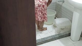 I couldn't stand watching my step mother taking a bath alone, so I forcefully caught hold of her and had illicit relations with her. - 4 image