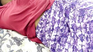 Desi Indian stepsister likes boobs milking while fucking