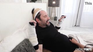 Step daddy fucks stepdaughter when she offers to help scratch his itch - 8 image