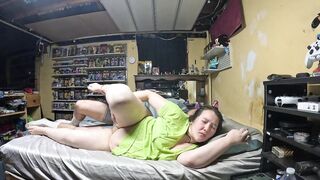 waking up stepbro for a late night fuck and huge creampie 2 angles