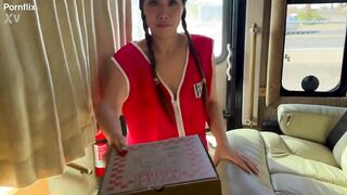 OMG!!! Hot Asian Pizza Delivery Girl Fucked Hard