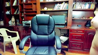 Secretary masturbates anal in office