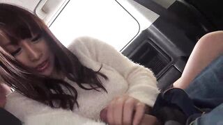 Big natural Boobs Japanese MILF Cougar seduce Boy to uncensored Backseat Car Fuck - 3 image