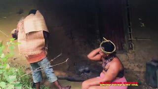 African hunter fucked strange BBW woman in the forest and this happened to him -