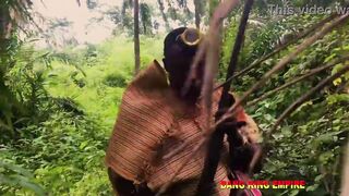 African hunter fucked strange BBW woman in the forest and this happened to him -