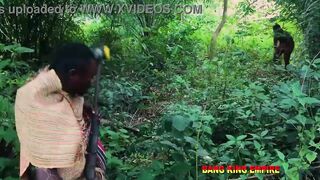 African hunter fucked strange BBW woman in the forest and this happened to him -