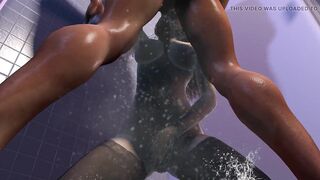 Asian Girl Sucking Dick in the Shower Before Standing Anal - 8 image