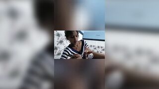 Collage Girlfriend Alone at Home