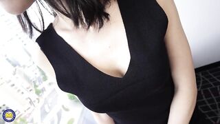 Hot Japanese Old and Young Lesbian Couple Have Sex in a Hotel Room - 2 image