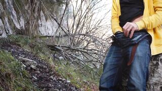 Finished Off Guy Jerking Off in the Woods - 3 image