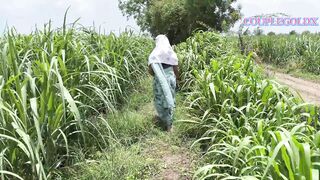 Komal walked ahead in the sugarcane field and her lover followed her