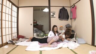 Japanese Cutie Ren Miyamura Wakes Him Up to Fuck Her Pussy