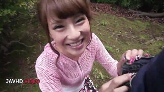 Sultry Asian Anna Anjo Delivers a Steamy Outdoor Blowjob