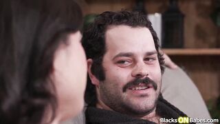 Watch as gf deepthroats BBC while cuckold watches in delight - 1 image