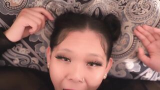 Watch this curvy submissive Asian babe take a deep throat pounding and a hard cock in her face - 4 image