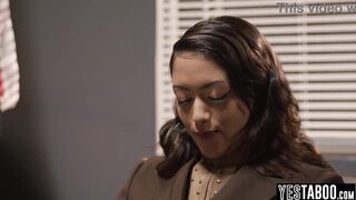 Asian MILF therapist enjoys interracial threesome with ebony client's big cock and tits