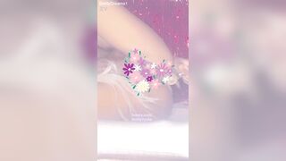 Sexy Asian cutie with small tits and natural butt plug enjoys anal play