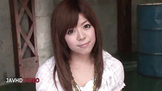 Kinky Japanese teen Princess Miyu Aoi gets her tight hole drilled after giving a blow job