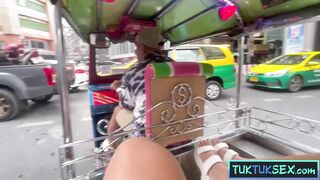 Watch this busty Thai MILF busy herself with customer satisfaction