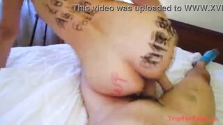 Watch this hot brunette body writter race in hot body-writin' action