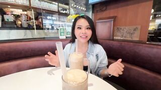 Asian hottie onlyPing gets her big tits and tight pussy pounded during a hot outdoor workout