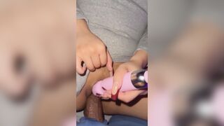 Watch this busty beauty's natural tits bounce while she takes a monster cock in her wet pussy in POV.