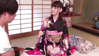 Naughty Japanese babe Yua Ariga gets her shaved pussy filled with hot cream